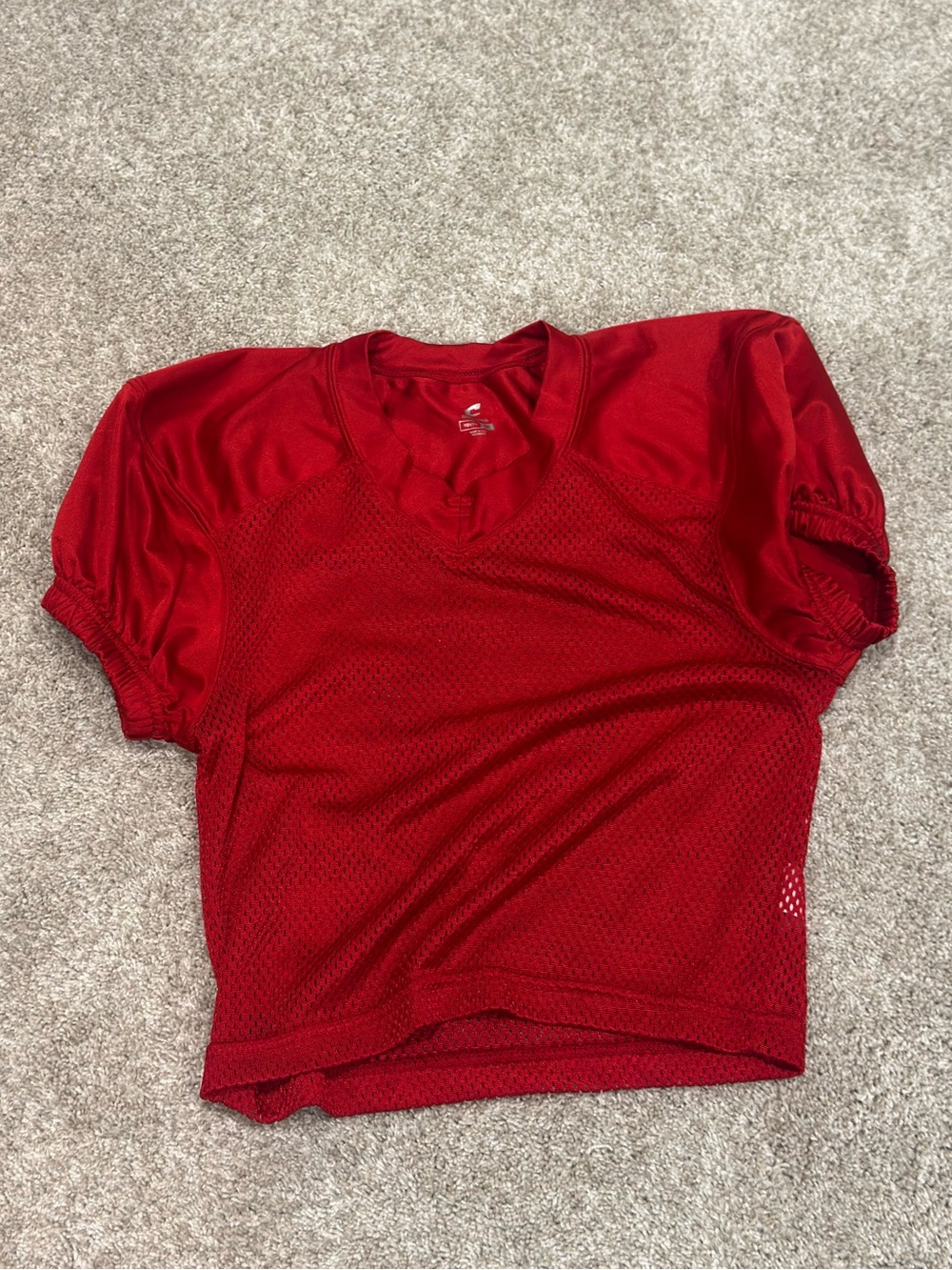 Red Mesh Women's Sports Jersey Athletic Varsity Cropped Top
